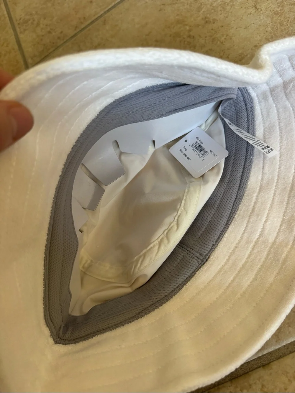 Alo Yoga White Towel Bucket Hat